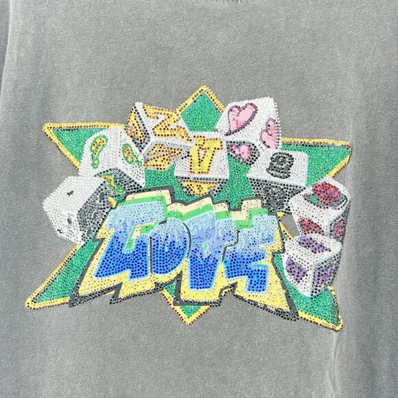 Zadig & Voltaire Womens Streetwear Punk Zoe Core‎ Love Strass Graphic T-Shirt S - Picture 3 of 7